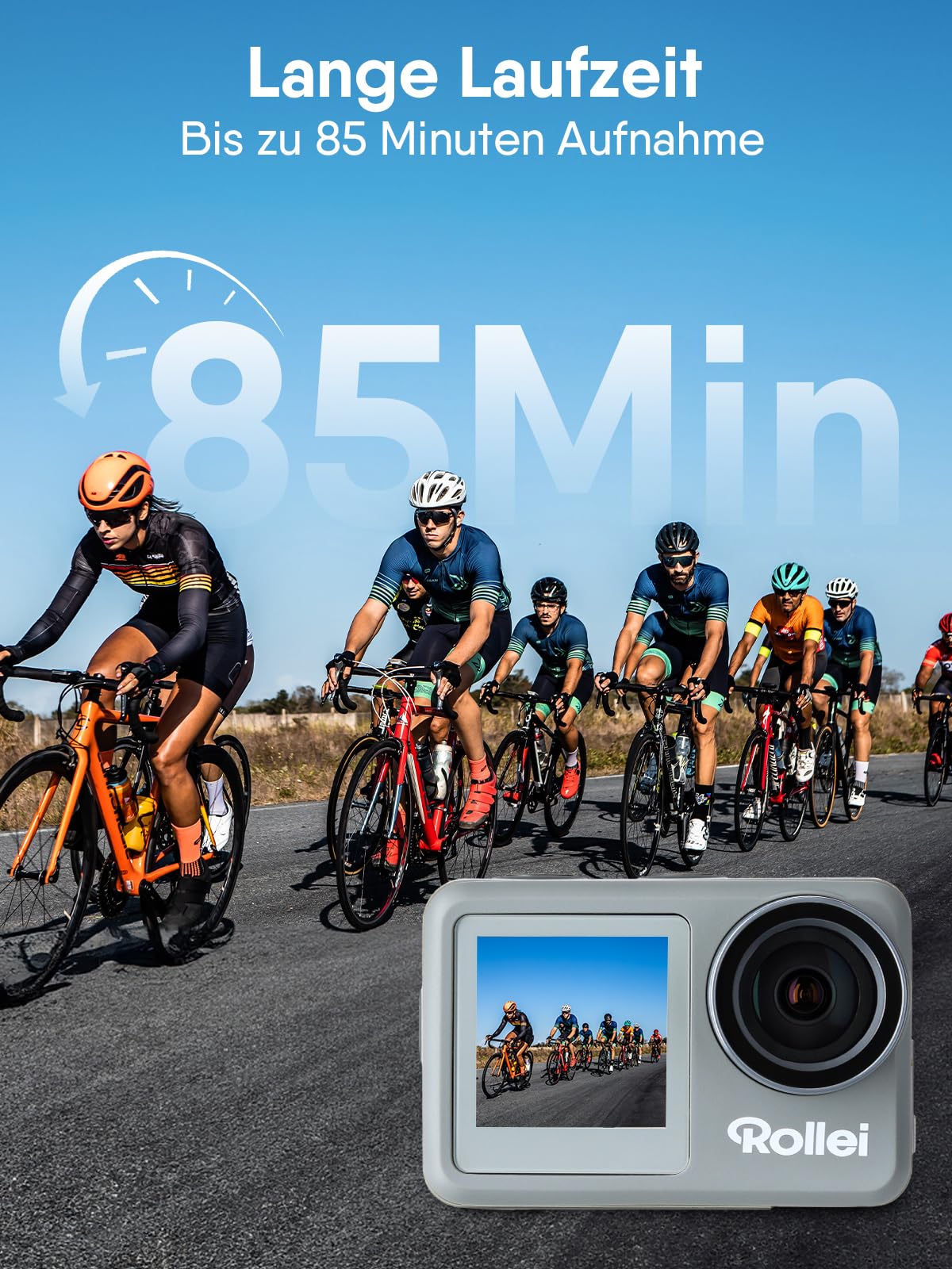 Rollei Action-Cam 9s Plus 4K 60fps Unterwasserkamera wasserdicht bis 10m Bildstabilisierung
