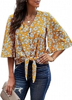 Amazon.fr : Jaune - T-shirts, tops et chemisiers / Femme : Vêtements