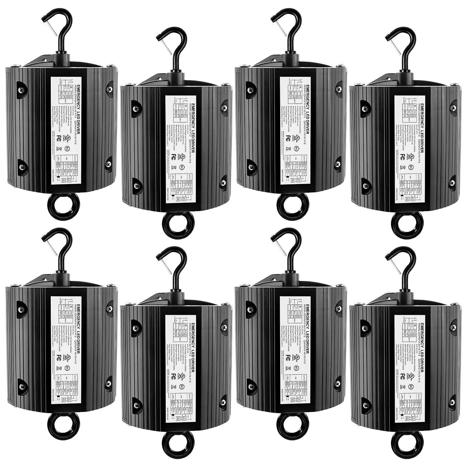 40W LED Emergency Backup Driver – 0-10V Dimmable, 90-Min Backup, AC 100-347V Input, 170V DC Output, UL Listed, Ideal for High Bay Lights, 5-Year Warranty (1 Pack)