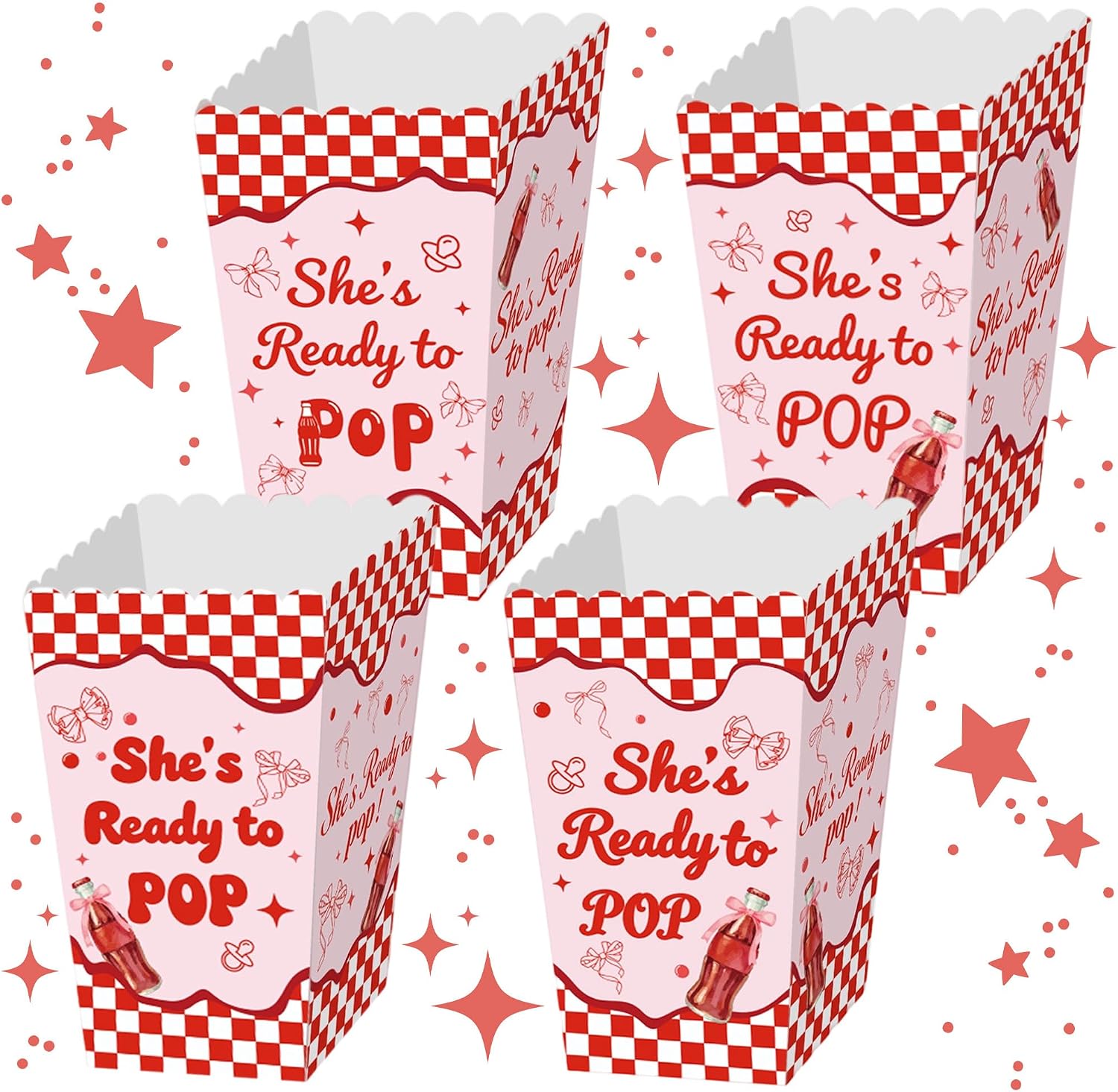 Ready to Pop Popcorn Boxes Shes Ready to Pop Baby Shower Party Favors Boxes