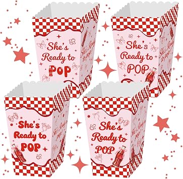 Ready to Pop Popcorn Boxes Shes Ready to Pop Baby Shower Party Favors Boxes