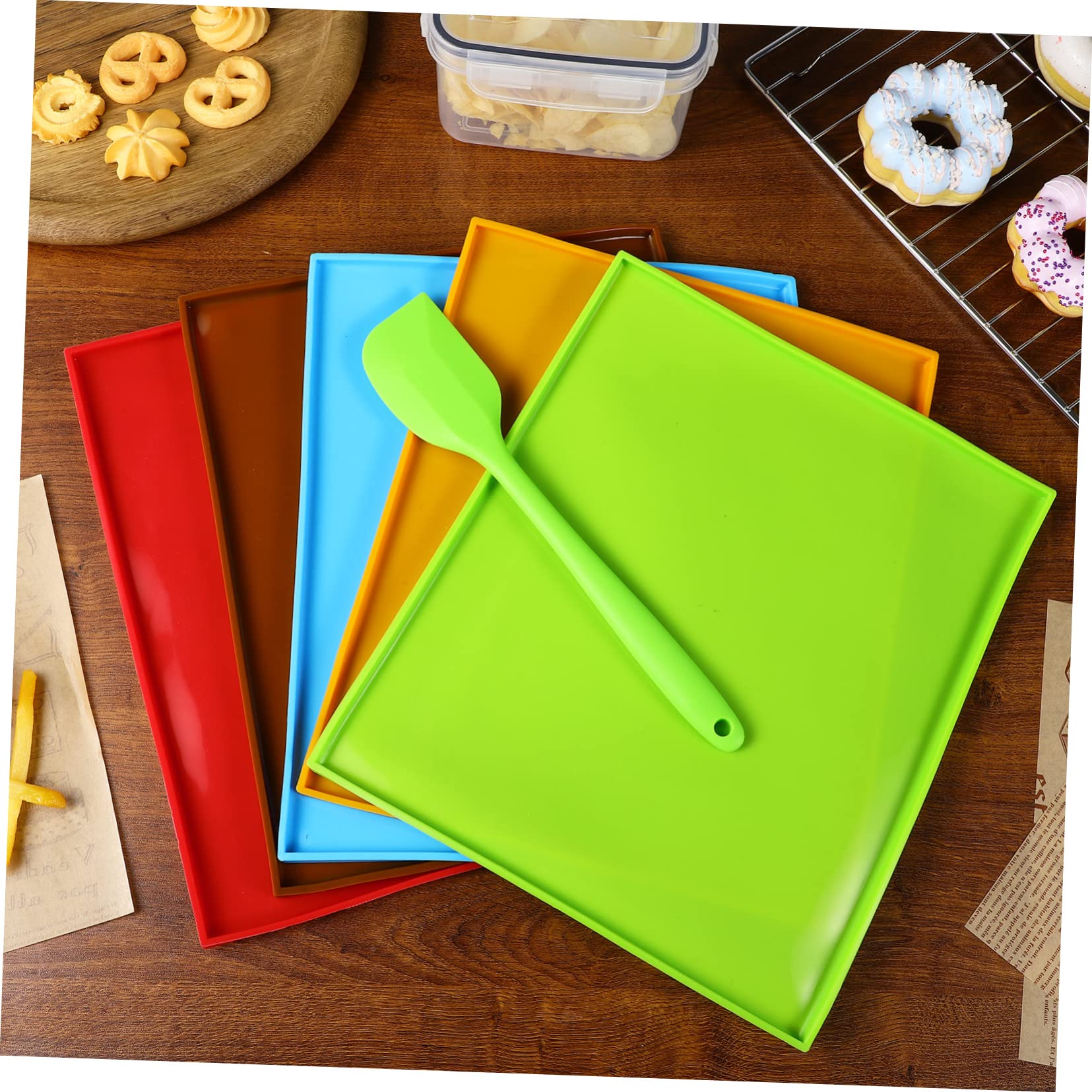 PRETYZOOM Silikon Backmatte mit Rand Antihaft und Wiederverwendbar Leicht zu Reinigen Inklusive Spatel für Backblech und Backofen