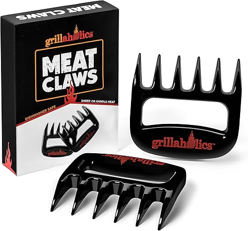 Grillaholics - Garras de carne - los mejores mangos de carne, accesorios de parrilla, juego de 2- Apto para lavaplatos- Calidad superior - tenedores