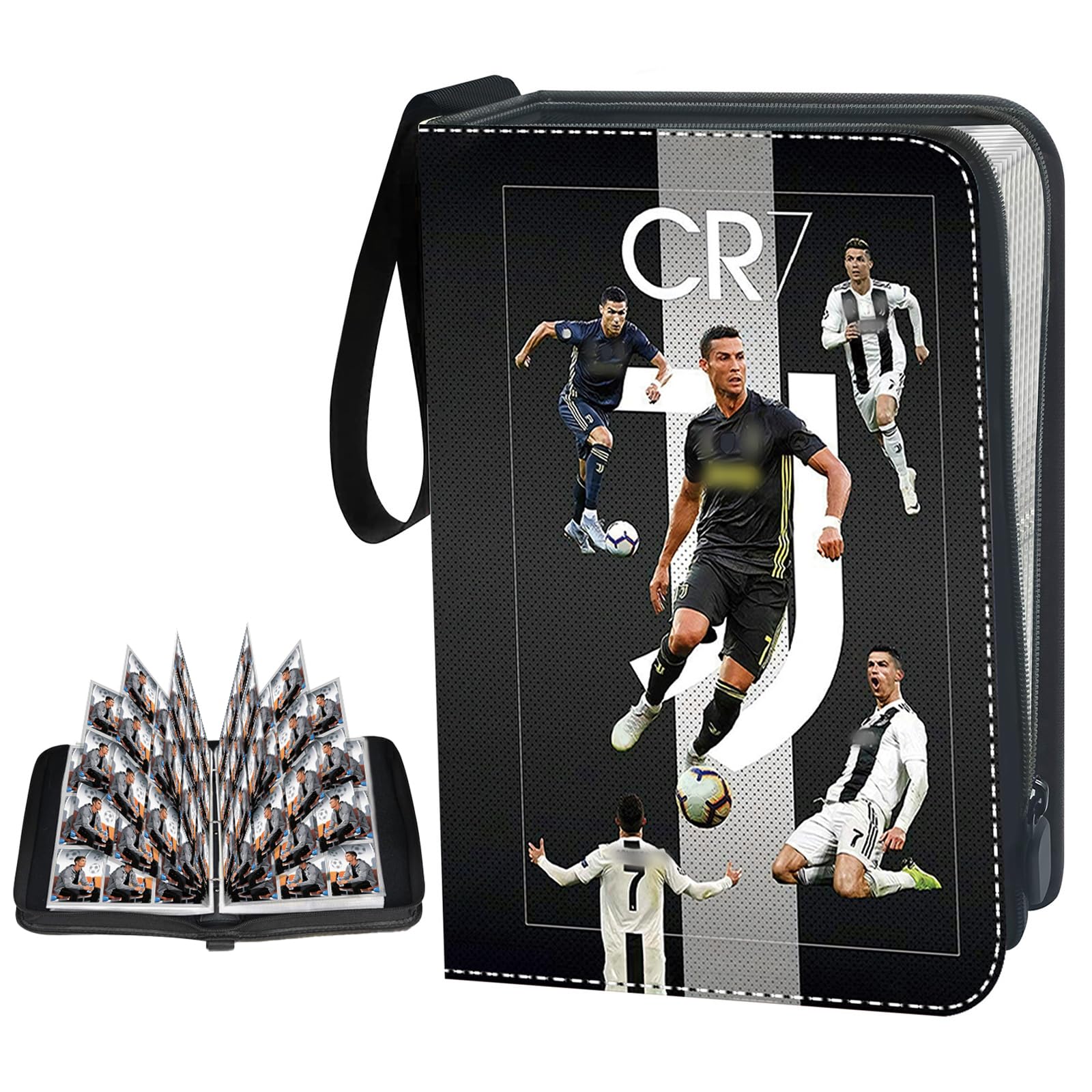 Football Cards Trading Card Album, Trading Cards Album Compatible Cards Scrapbook, Football Cards Scrapbook 50 Pages 900 Cards Capacity, Portable Waterproof PU Card Holder, Card Folder Book