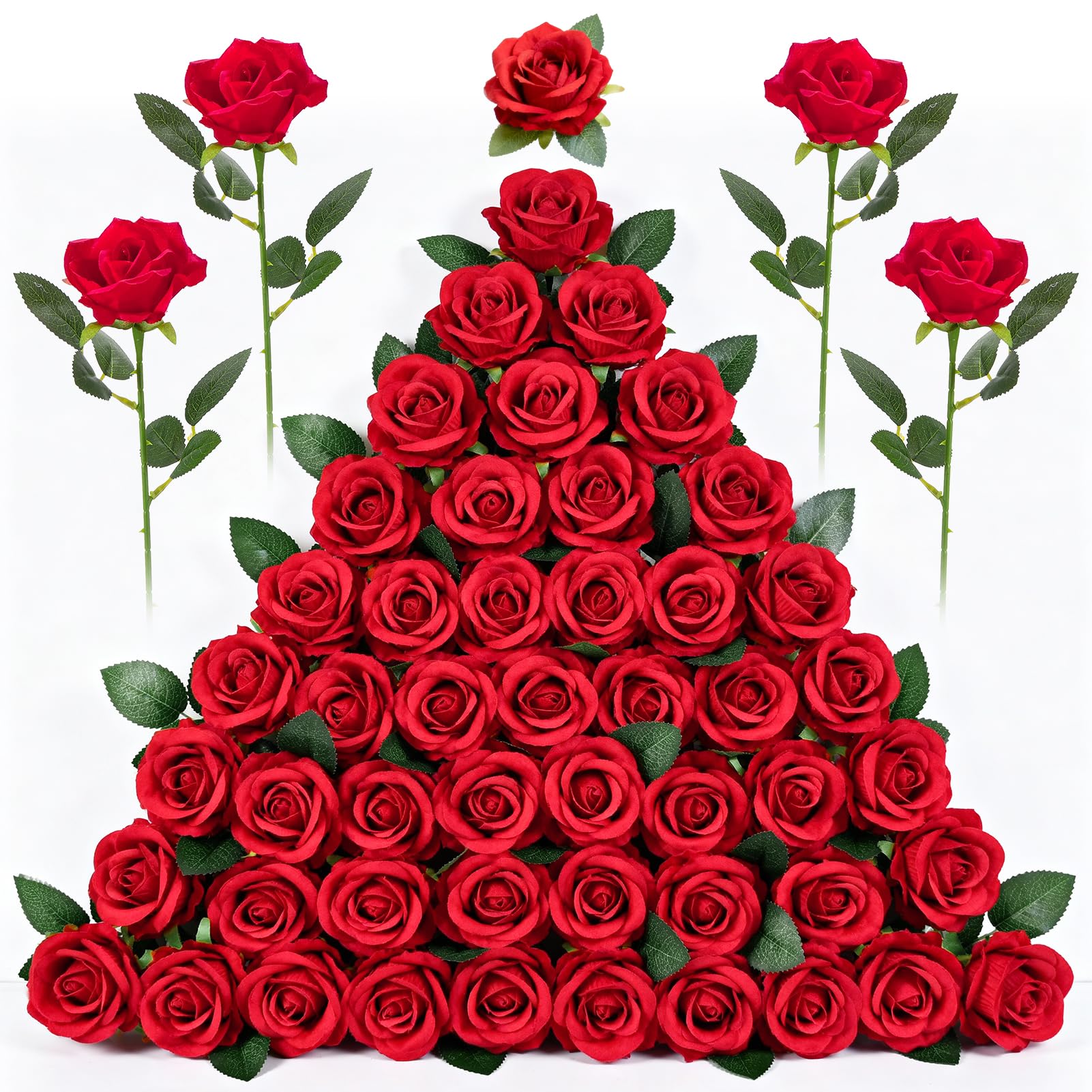 Photo 1 of ***MISSING PARTS***
Yimomoyi Fake Red Roses Set, 50 PCS Artificial Flowers Bulk, Realistic Silk Faux Rose with Stems, for Wedding Decoration, Anniversary, Bridal Bouquet, DIY Floral Arrangement, Valentines Day Flowers