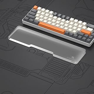 MAMBASNAKE CNC Acrylic Wrist Rest for Compact 65% Keyboard - Acrylic Keyboard Hand Rest Support - Anti-Slip Rubber Feet - Ergonomic Cushion Palm Rest for Office/Gaming/Typing/Laptop - 68 Keys