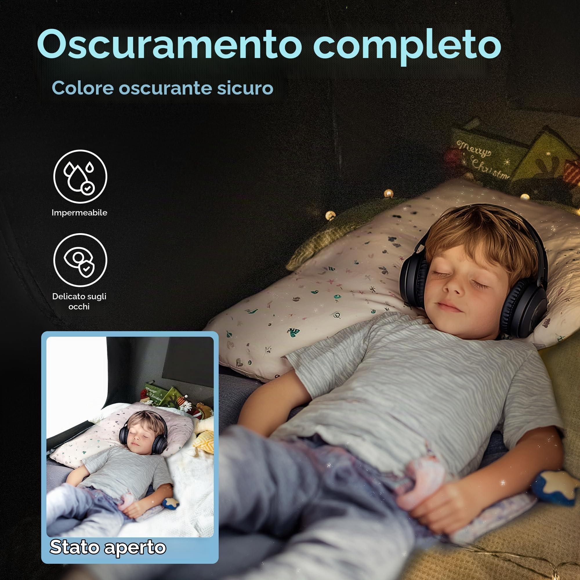 cossy Tenda sensoriale per autismo con stampa notte stellata, tenda pop-up per bambini, tende oscuranti, angolo tranquillo per i bambini per giocare e rilassarsi, aiuta a combattere l'autismo, il