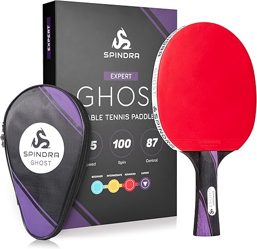 Pala de ping pong de nivel de rendimiento, paleta de tenis de mesa intermediaavanzada con goma ofensiva de 0.079 pulgadas, esponja posquemador de