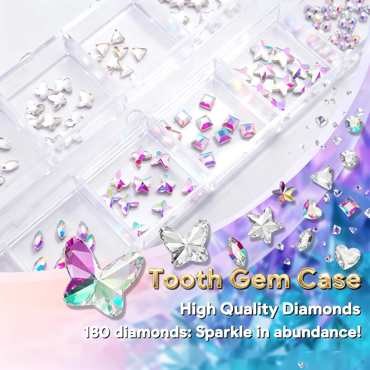 Luretrap Y2K Trendy 30 Pieces Crystal Tooth Gem Kit - Unleash Your Sparkly Smile, NTGK-24462 image 3