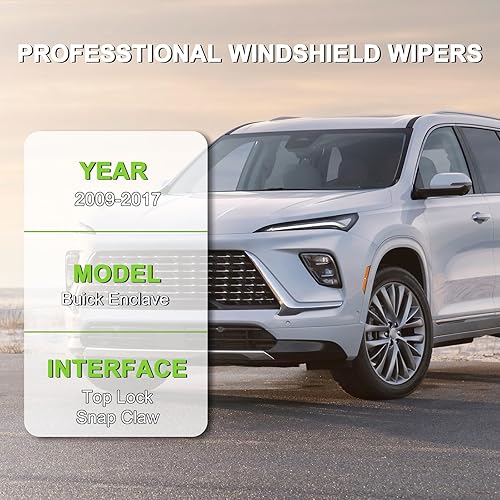 Miniatura 2 de PARRATI Limpiaparabrisas de alta calidad para todas las estaciones con limpiaparabrisas trasero, repuesto para Buick Enclave 2009-2017, fácil de