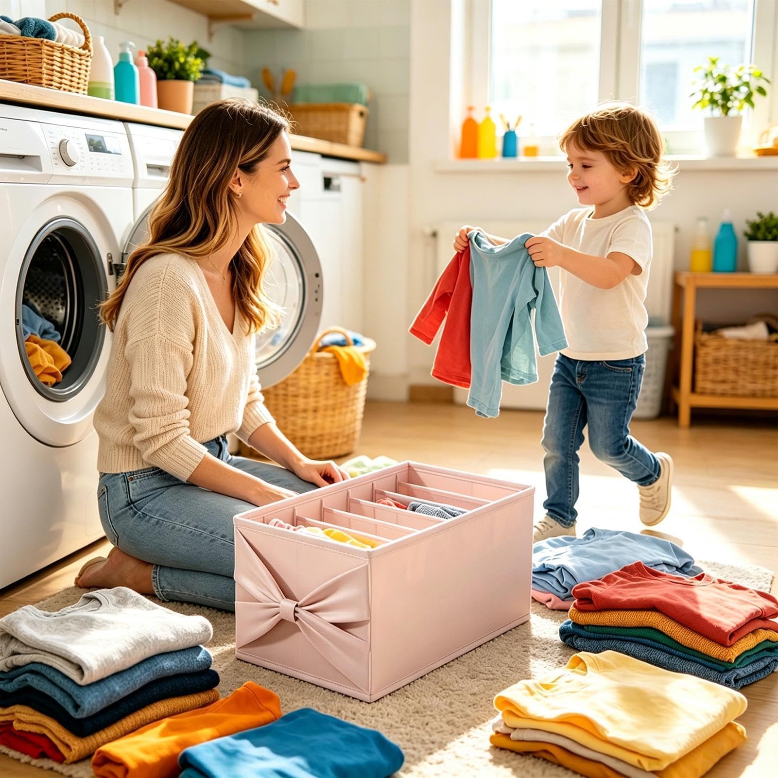 Organizer Abbigliamento A Scomparti Organizer Armadio Storage con Divisorio | Contenitore Guardaroba per Camicie, Maglioni, Pantaloni, Calzoni, Casa, Appartamento, Casale, Camera Dormitorio, Camer