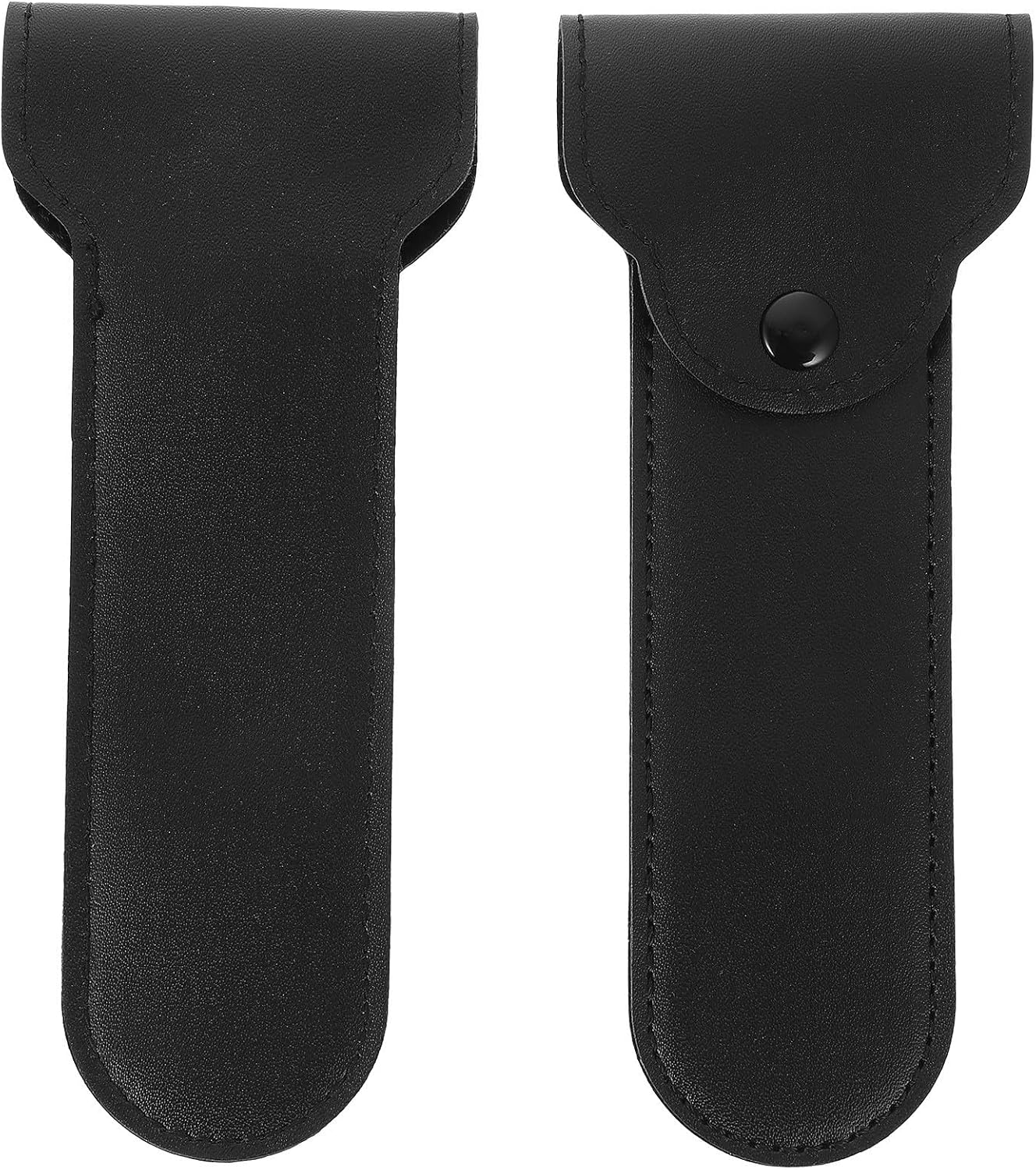 2pcs Pu Leather Razor Storage Bag Portable Shaver Case with Snap Button Closure Lightweight Protective Covers for Travel and Daily Use