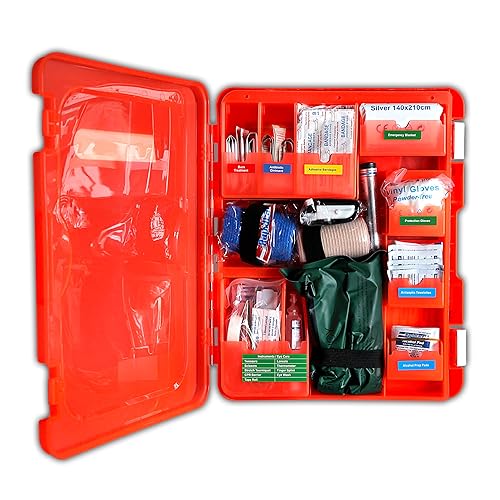Miniatura 2 de Rapid Care First Aid Kit de trauma para 100 personas, 217 piezas, cumple con ANSI 2021, supera los estándares OSHA, AB2660 listo para trauma, para