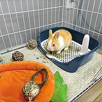 Vista 2 de Tfwadmx Caja de arena para conejillos de indias, bandeja de esquina rectangular para inodoro de animales pequeños, para hurón, chinchilla