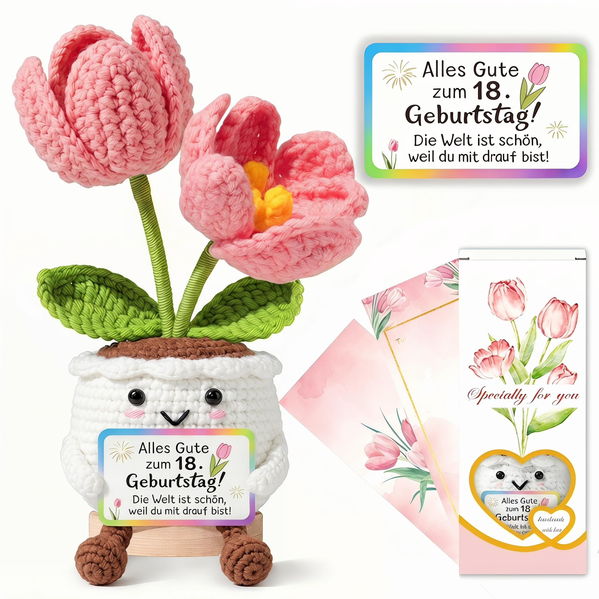 XIESUNUN Muttertagsgeschenk Geschenke für Mama Mutter - Geburtstagsgeschenk Mama Besondere Mutter Tochter Geschenk Tulpe Positive Potato Kartoffel (Mama)
