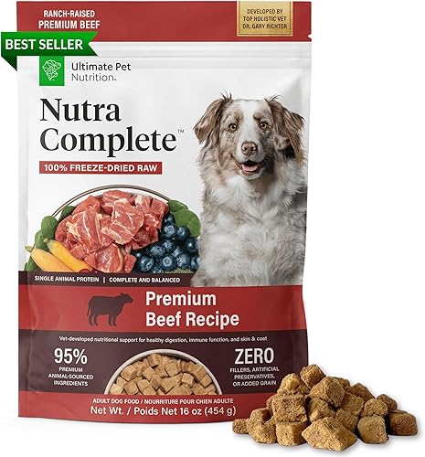 Ultimate Pet Nutrition Nutra Complete Alimento crudo 100 liofilizado formulado por veterinarios con antioxidantes prebióticos y aminoácidos