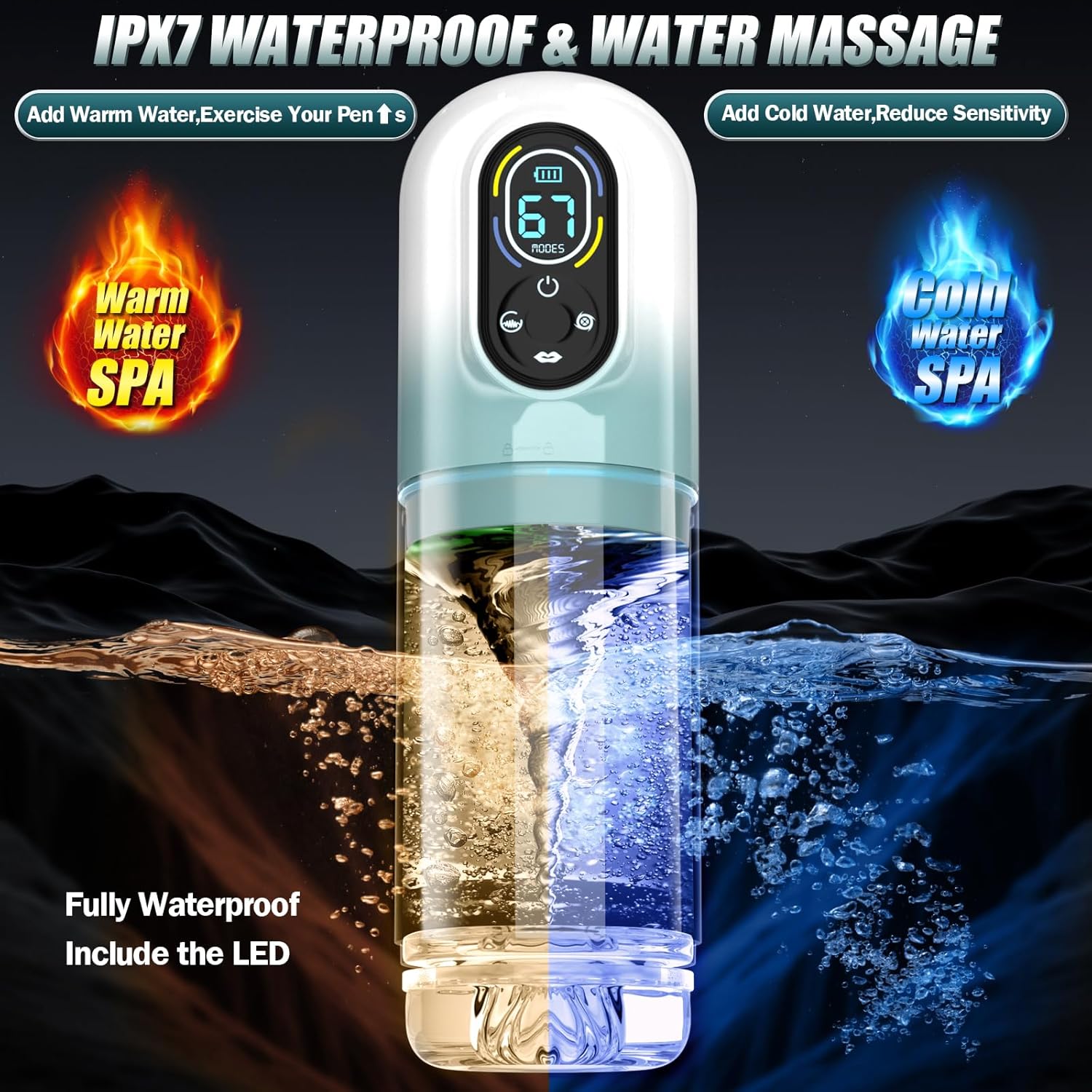 Male Masturbator Penis Pump Mens Sex Toy - Adult Sex Toys for Men Sex Toy 7 Thrusting Rotating Vibrating Sucking Licking - Pocket Pussy Adult Toys Blowjob Sex Machine Male Sex Toys Stroker