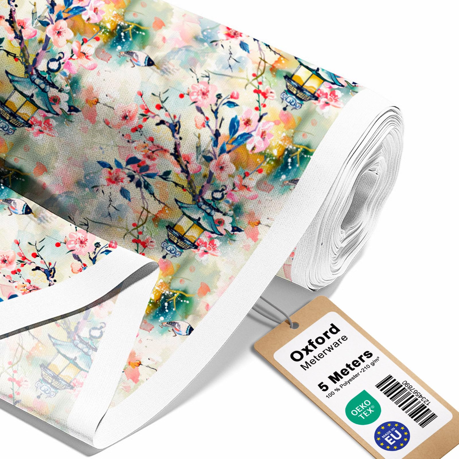 HEKO PANELS Tela Oxford impermeable primavera flores japonesas 5 metros 155