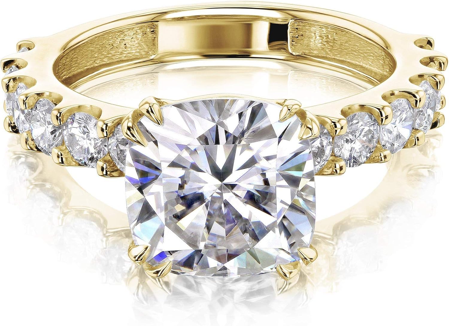 Kobelli 2.8ct Cushion Moissanite Bright U-Prong Engagement Ring (HI/VS)
