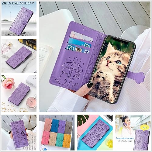 Miniatura 7 de HUANGTAOLI Wallet Case for Xiaomi Redmi Note 10S 4G LTE, Magnetic Closure Kickstand Credit Card Slots Protective Cover for Xiaomi Redmi Note 10S 4G