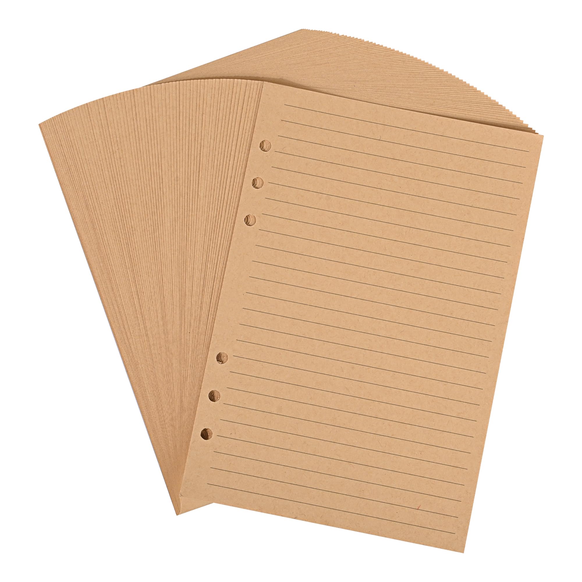 A5 refill paper, 80 sheets of 160 pages, vintage A5 loose-leaf replacement paper for 6-ring binder inserts, notebooks Traveler's journal Drawing book