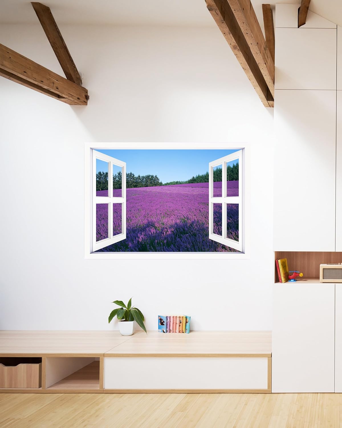 FLFK Custom Fake Window Wall Murals - Personalize Your Space with Peel and Stick Wall Decals