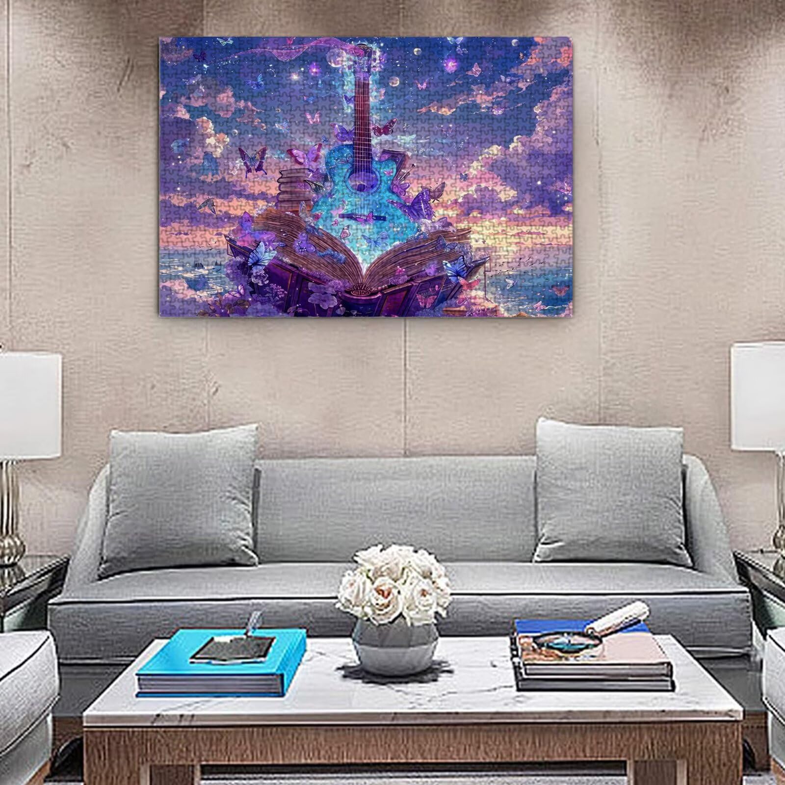 Gitara 2000 elementów, puzzle 3D dla dorosłych, wymagająca łamigłówka, gra logiczna dla całej rodziny, prezenty dla mężczyzn, kobiet, puzzle bożonarodzeniowe, dekoracja domu, temat: książka K0F-390