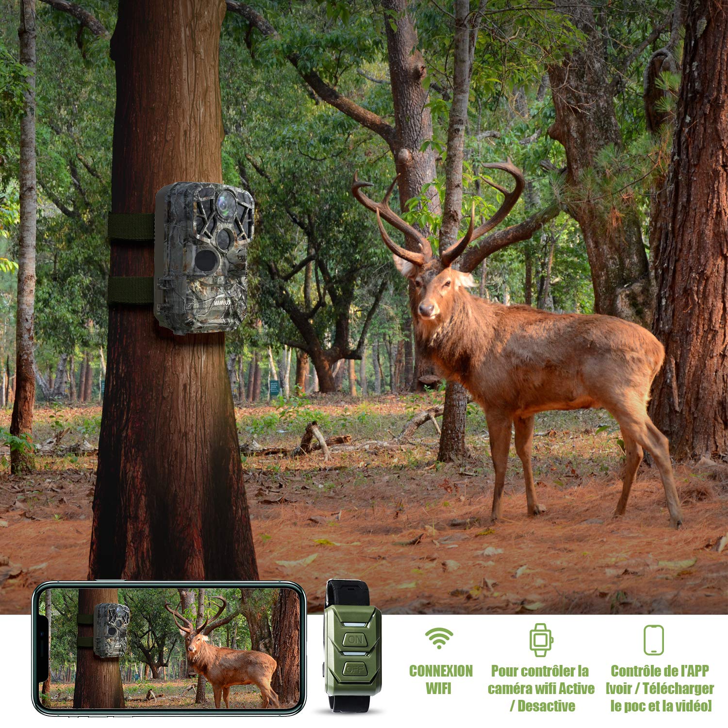 WLAN Wildkamera Mit App - 64MP Super HD Mit Nachtsicht Für Jagd & Naturbeobachtung