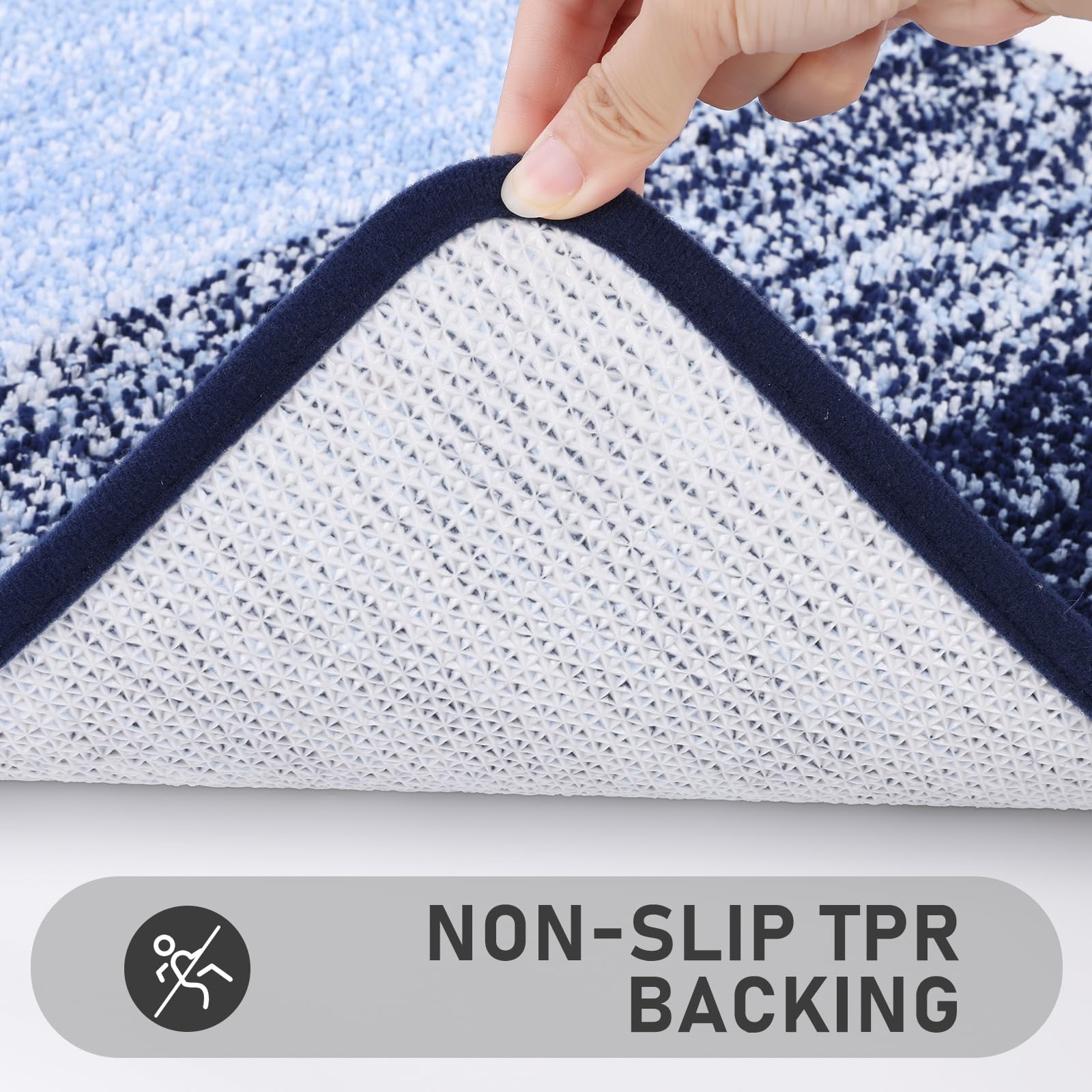 Bsmathom Juego de 4 alfombras de baño con funda para tapa de inodoro y juego de alfombras, alfombras de baño antideslizantes, lavables, suaves, peludas, absorbentes, con alfombrilla de inodoro en