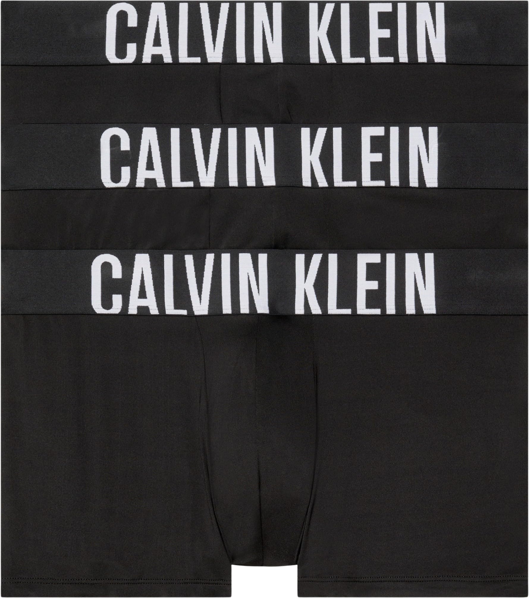 Calvin Klein Men's 3 Pack Trunks Underwear, Black (Black/Black/Black), XL