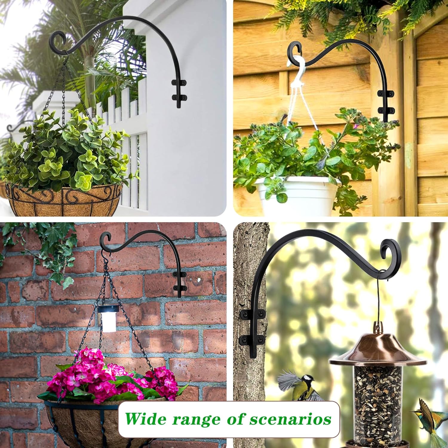 15 Inch Hanging Plant Hooks -Bird Feeder Hanger for Outdoors Hanging 2 Pack Metal Heavy-Duty Garden Hooks Christmas Birthday Gifts