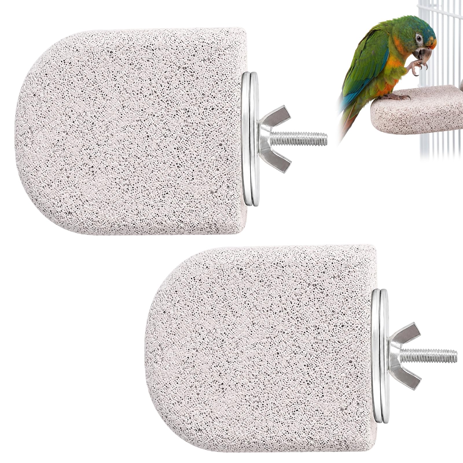 Lava Ledge, 2 Pcs Pet Rock, Nail Grooming for Budgies and Cockatiels