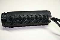 Vista 4 de Fundas de agarre de motocicleta de cuero negro resistente para motocicletas