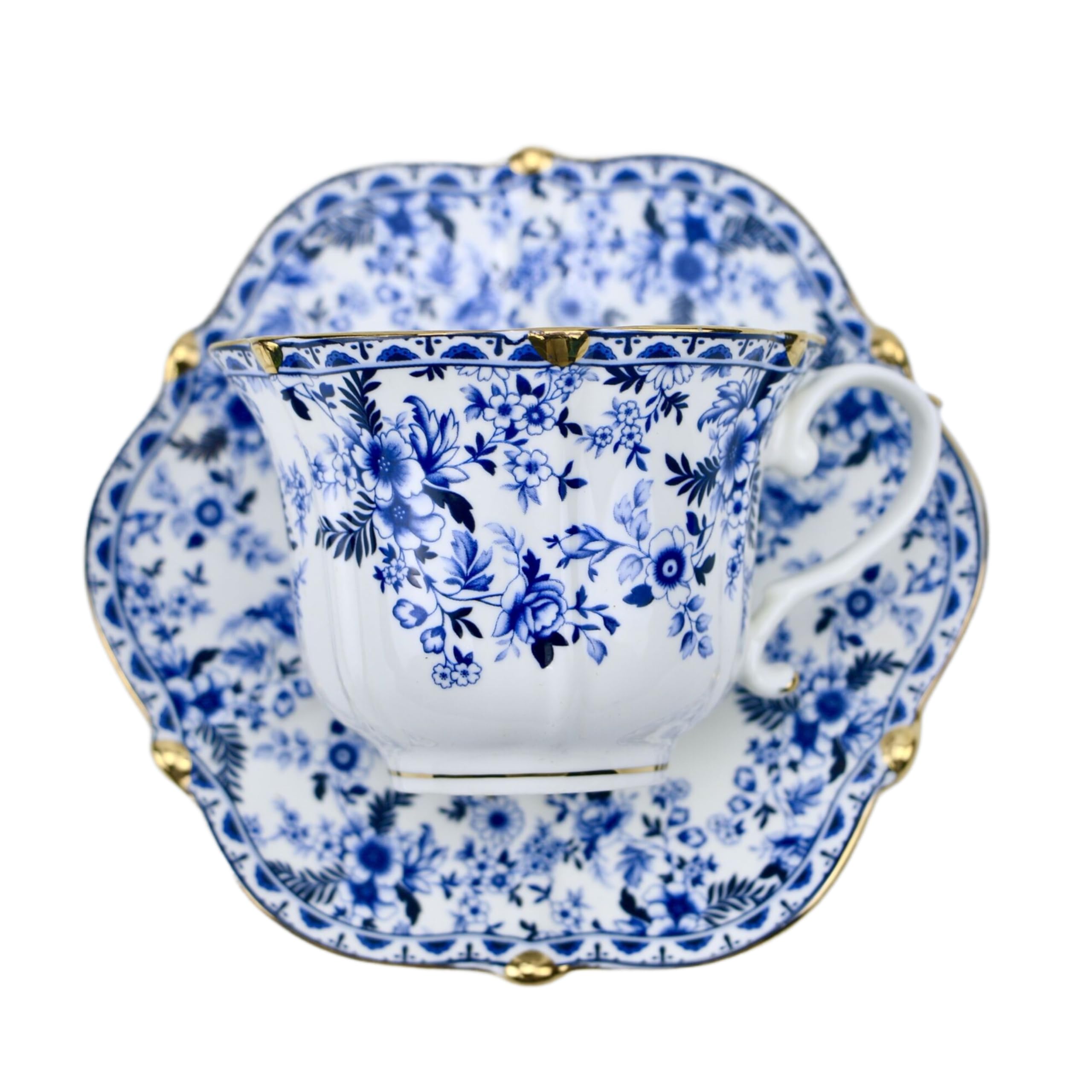 TATSUMI Country Roses 3 Peices Bone China Tea Cup And Saucer Set, English Vintage Tea Cups For Women And Tea Party Sets