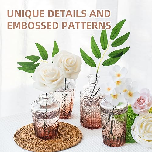 Miniatura 3 de Jarrones a granel de 30 piezas, pequeños jarrones de vidrio para flores, jarrones de flores vintage, centros de mesa de boda para mesas, mini jarrón