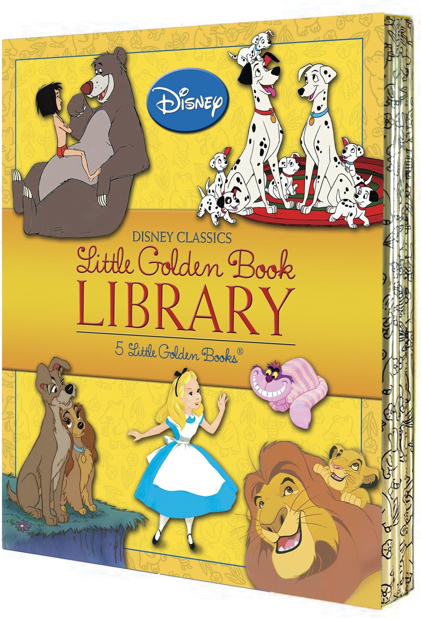 Disney Classics Little Golden Book Library (Disney Classic): Lady and the Tramp; 101 Dalmatians; The Lion King; Alice in Wonderland; The Jungle Book