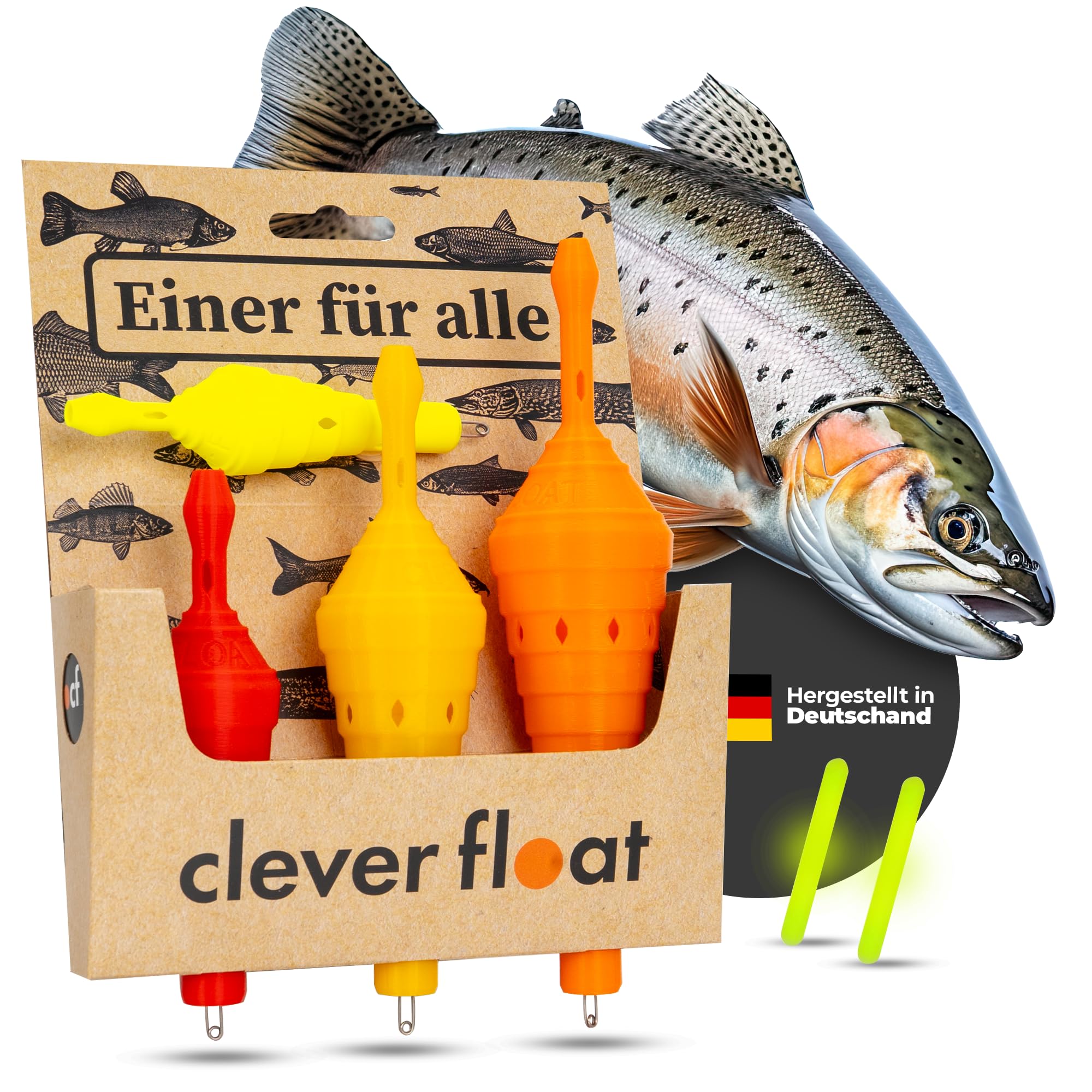 Angelposen Set ohne Blei – Posen mit AirControl-System | Schwimmer Angeln mit verstellbarem Anbisswiderstand | Angelzubehör, Posen Angeln für Forelle, Hecht & Karpfen