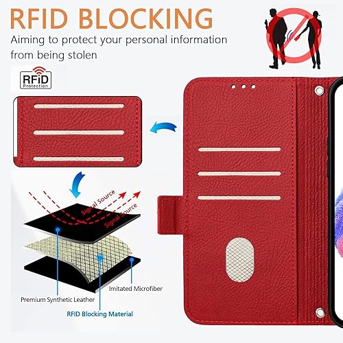 Miniatura 3 de for Nothing CMF Phone 1 - Funda para teléfono y protector de pantalla con bloqueo RFID, ranura para tarjetas, soporte en relieve para mujer, funda