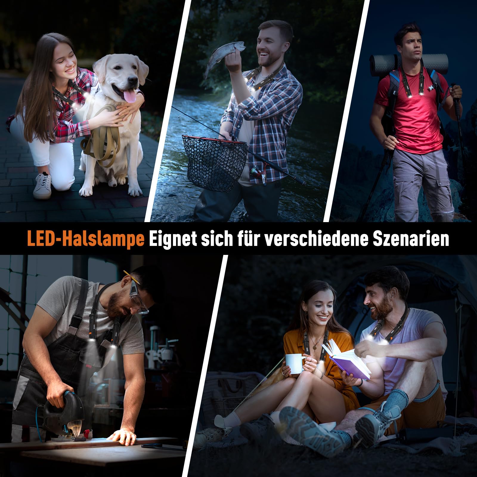 ZOOI Geschenke für Männer, Abnehmbare Magnetische Leselampe Halslampe, Geburtstagsgeschenk Gadgets für Männer Geschenke, Papa Geschenk Nackenlampe Camping Gadgets Jahrestag Geschenk für Ihn