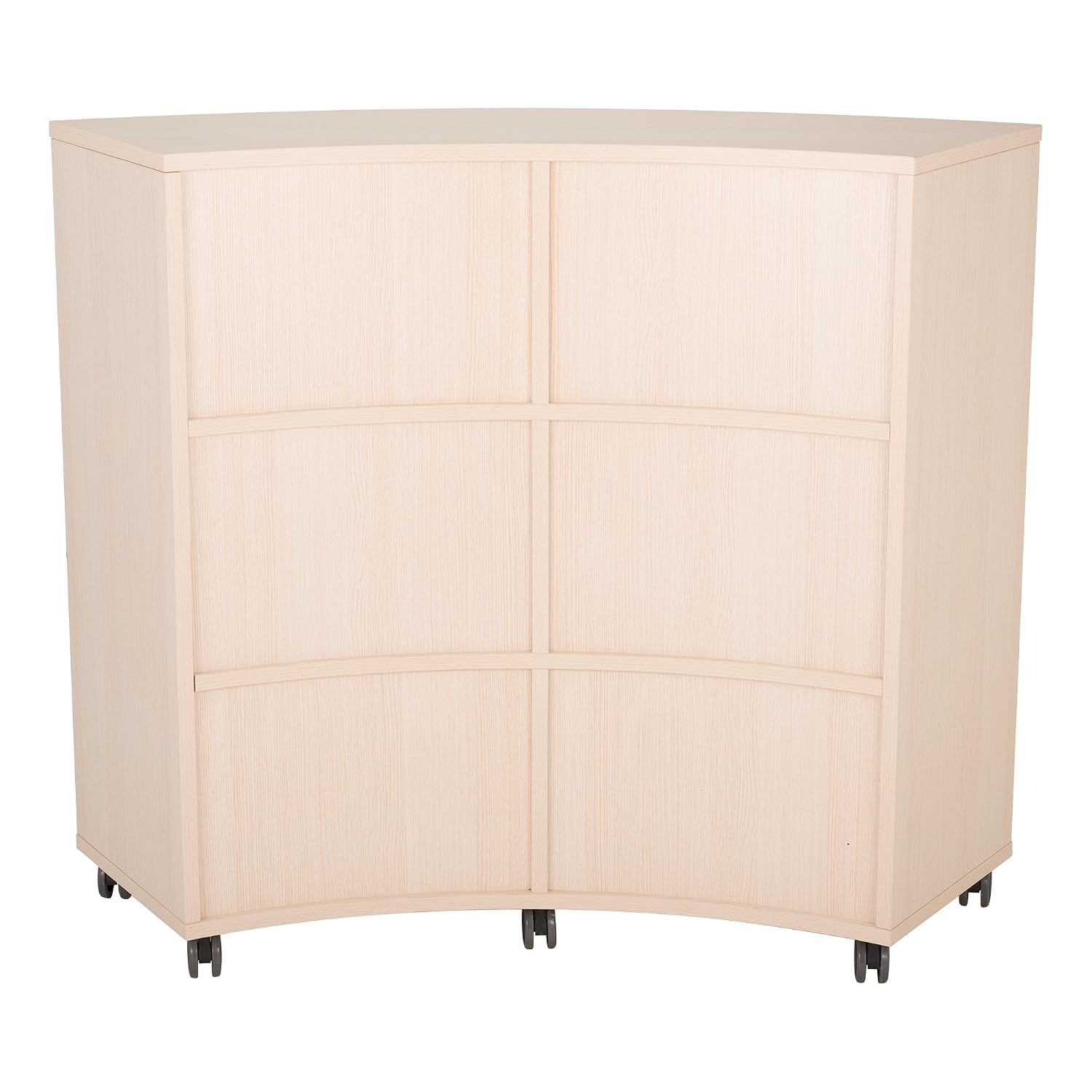 Learniture Curved Mobile Shelving/Bookcase, Six Openings, Natural, LNT-AVO3001MA-SO
