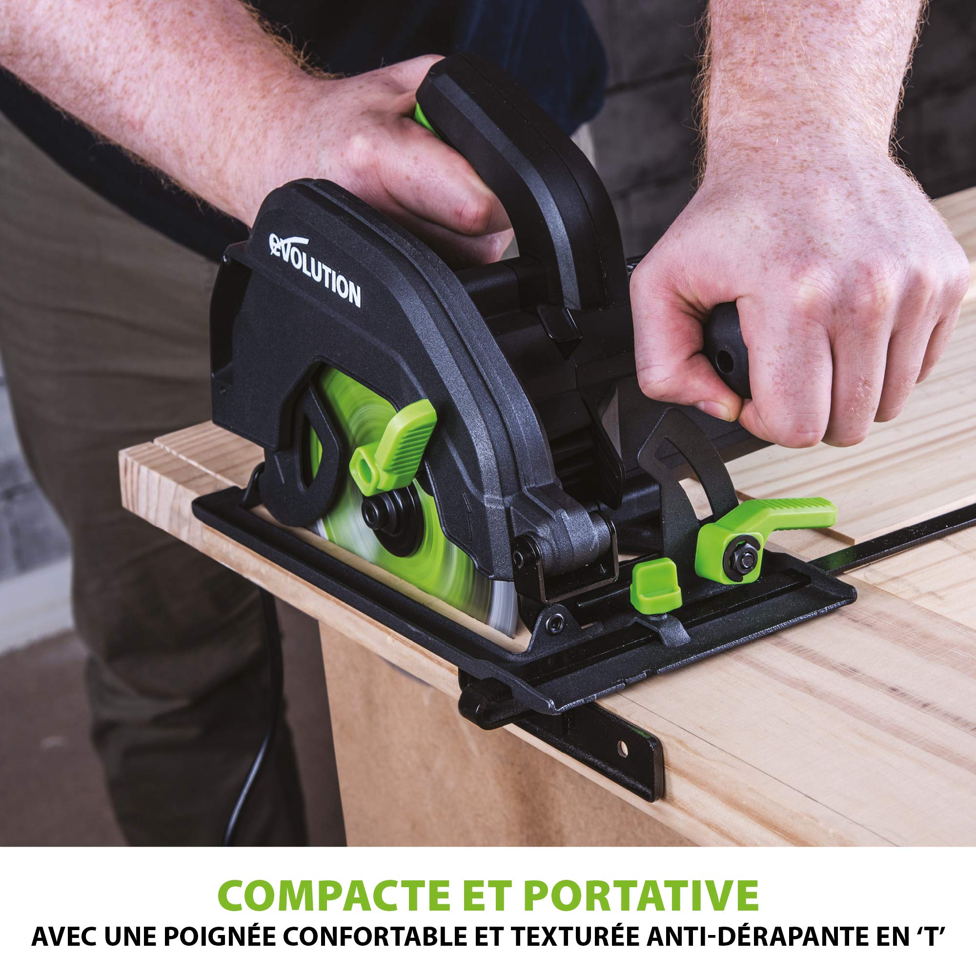 Evolution Power Tools F165CCSL Scie Circulaire Multi-Matériaux, Découpe l’acier, l’aluminium, le bois clouté, le plastique et bien plus, 165 mm (230V)