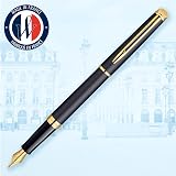 Waterman Hémisphère stylo plume , noir mat avec attributs or fin 23K , plume fine , coffret cadeau - 2