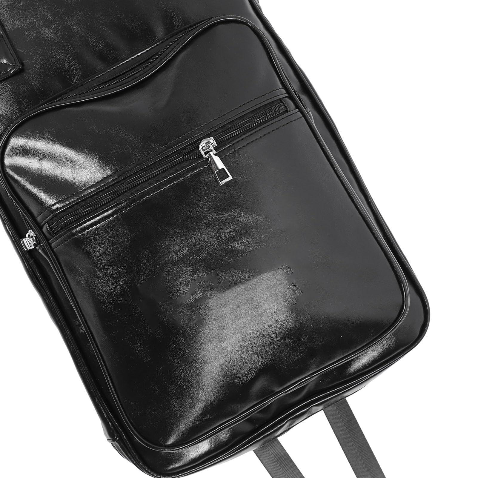 Bolsa para baquetas de batería, gruesa y multifuncional, de piel sintética, mochila portátil para bateristas y percusionistas, color negro