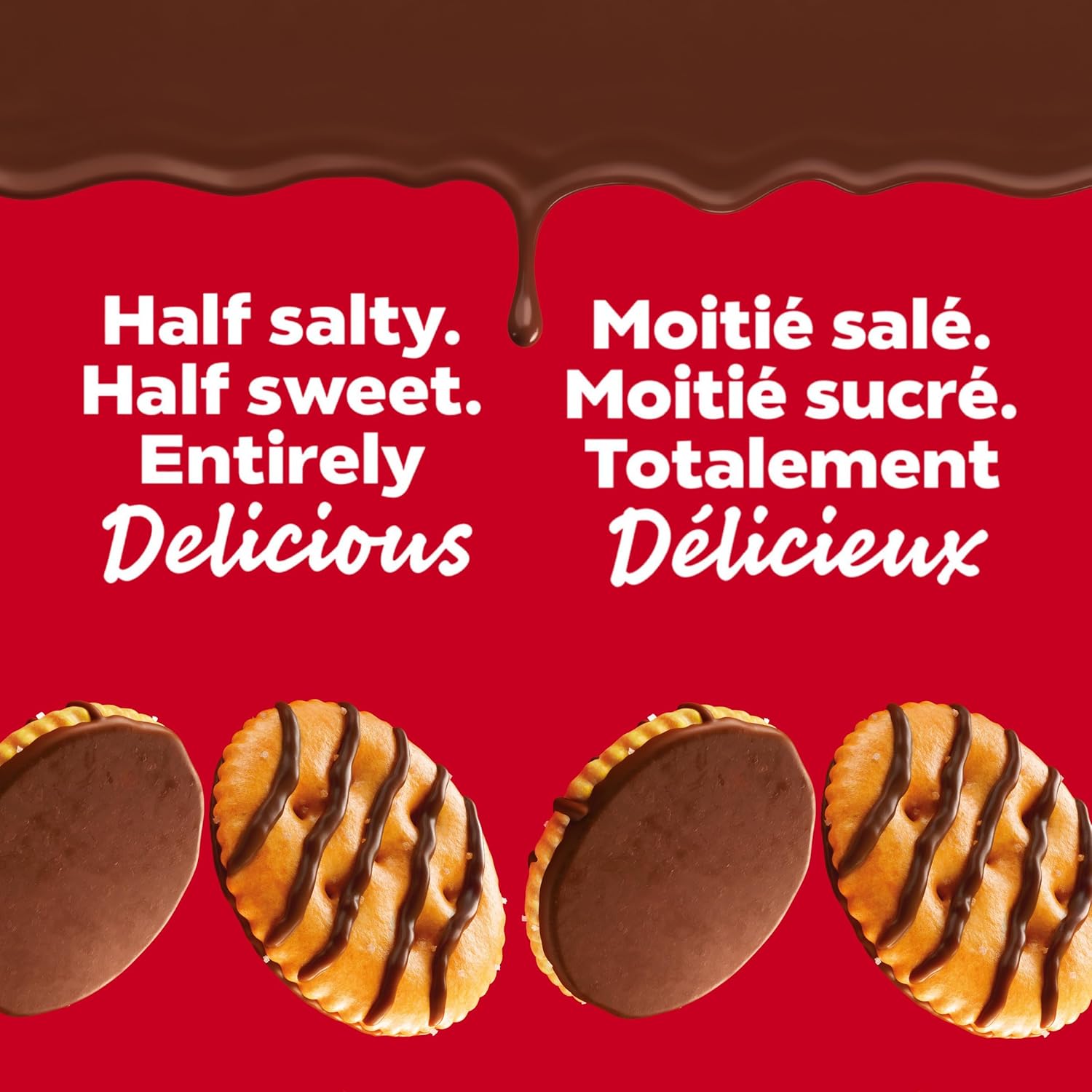 RITZ Drizzled Minis Fudge Crackers, Sweet & Salty Snack, Bag Format 226 g - Image 4