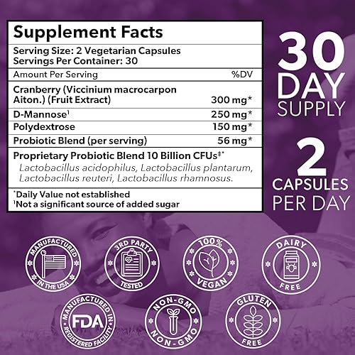 Miniatura 4 de Probióticos para mujeres, paquete de 3 (180 cápsulas), suplemento probiótico definitivo de flora Bloom para mujeres, probiótico de olor vaginal