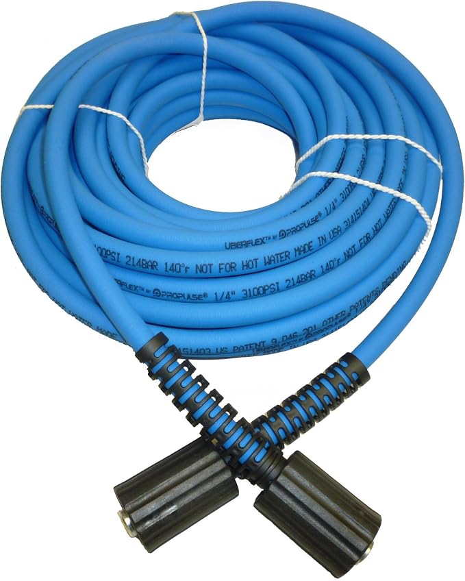 UBERFLEX™ Kink Resistant Pressure Washer Hose 1/4", 3,100 PSI with (2) 22MM
