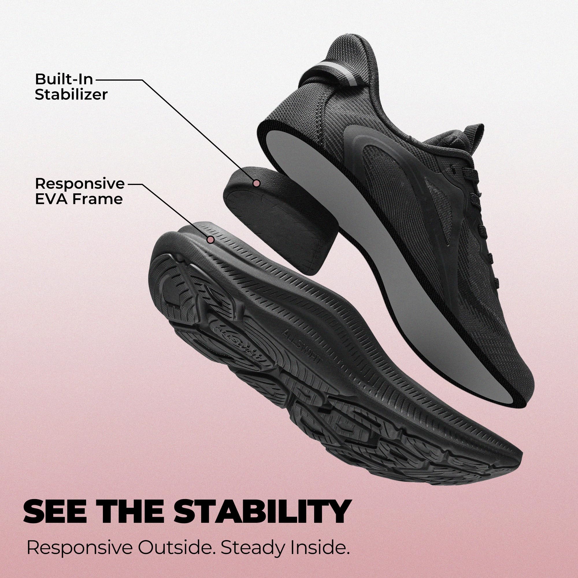 ALLSWIFIT Scarpe da ginnastica da donna, antiscivolo, traspiranti, comode, per allenamento, corsa, tennis, palestra, alla moda