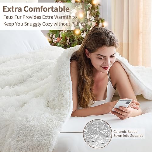 Vista 203 de yescool - Manta con peso, 10 libras, fresca, transpirable, con cuentas de cristal prémium, lavable a máquina, para dormir, 90-110 libras, 41 x 60