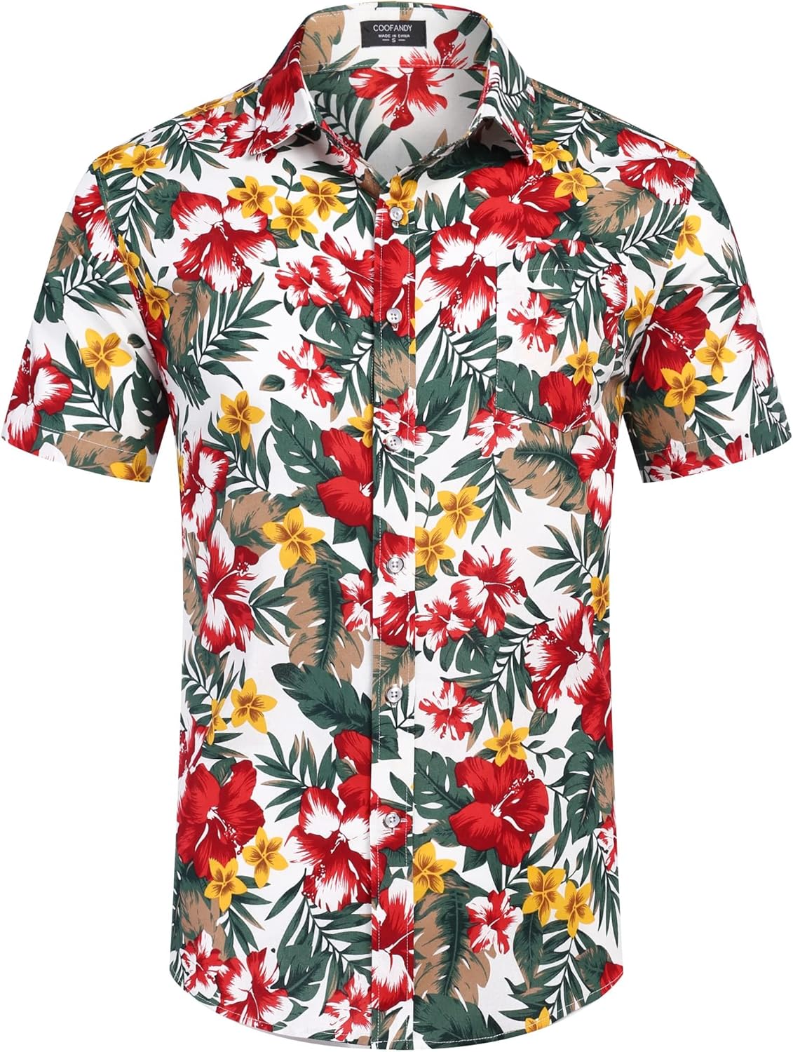 COOFANDY Mens Hawaiian Shirts Short Sleeve Casual Button Down Tropical Beach Shirt - Image 3