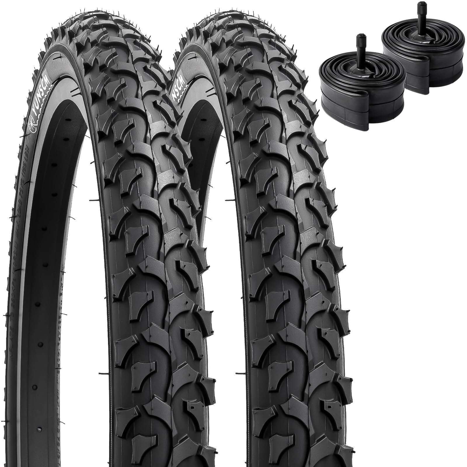 YUNSCM 2-PCS 18" Mountain Bike Tires 18 x 2.125/57-355 and 18" Bike Tubes Compatible with Mountain Bike 18x2.0 18x2.1 18x2.125 18x2.15 Bicycle Tires
